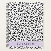 ヒョウ柄，斑点，白黒，あなたの名前 プランナー手帳 (正面)