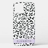 ヒョウ柄，斑点，白黒，あなたの名前 Case-Mate iPhoneケース (裏面)