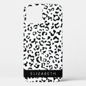 ヒョウ柄,斑点,白黒,あなたの名前 Case-Mate iPhoneケース (裏面)