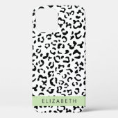 ヒョウ柄,斑点,白黒,あなたの名前 Case-Mate iPhoneケース (裏面)