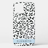 ヒョウ柄,斑点,白黒,あなたの名前 Case-Mate iPhoneケース (裏面)
