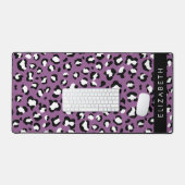 ヒョウ柄、斑点、紫ヒョウ、あなたの名前 デスクマット (キーボード&マウス)