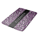 ヒョウ柄、斑点、紫ヒョウ、あなたの名前 バスマット (アングル)