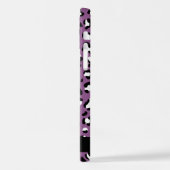 ヒョウ柄、斑点、紫ヒョウ、あなたの名前 iPhoneケース (左側面)