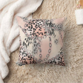 ヒョウ柄，花，鎖，バラ クッション (ブランケット)