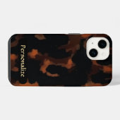 ヒョウ柄 | 茶 黒 エレガント シック iPhoneケース (裏面横)