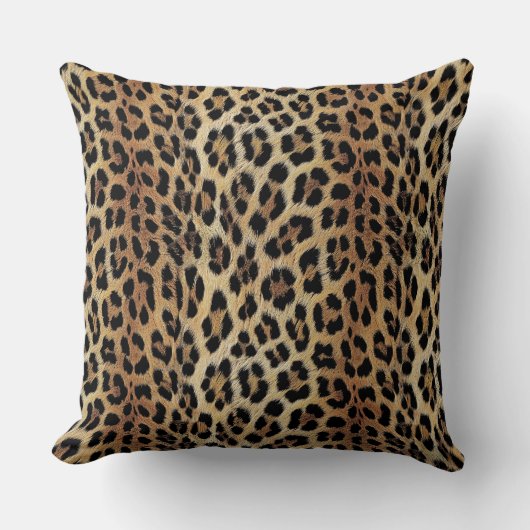 ヒョウ柄，虎，ヒョウの皮，ファッショナブル， クッション (正面)