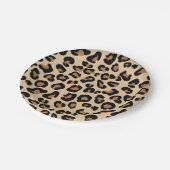 ヒョウ柄、黒、錆、タン ペーパープレート (アングル)