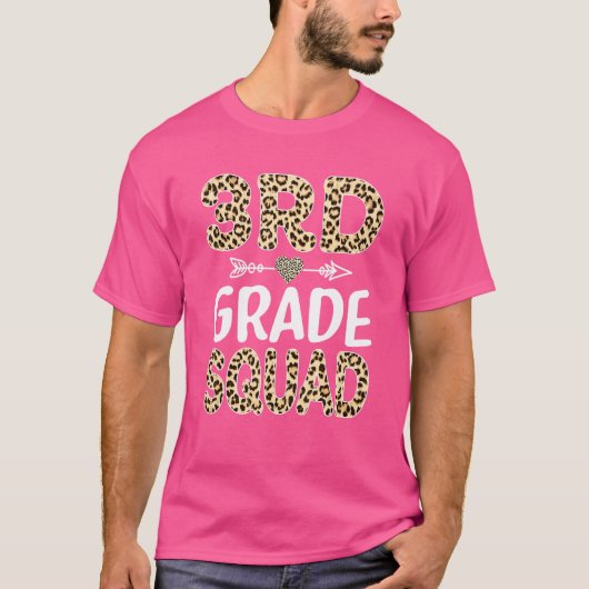 ヒョウ柄 3年生 第三学年 グループ 新学期 Tシャツ (正面)