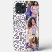 ヒョウ柄 3枚縦長写真 ライラック Case-Mate iPhoneケース (裏面)