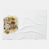 ヒョウ格言ひまわり キッチンタオル (横)