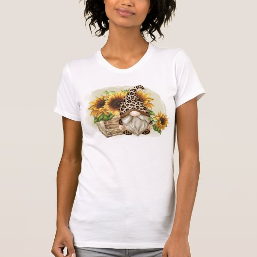 ヒョウ格言ひまわり Tシャツ (正面)