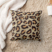 ヒョウ模様ファーテクスチフェイクャ(Brown spots Leopard pattern fur  クッション (ブランケット)