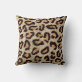 ヒョウ模様ファーテクスチフェイクャ(Brown spots Leopard pattern fur  クッション (裏面)