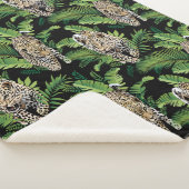 ヒョウ模様フリースブランケット シェルパブランケット (3/4)