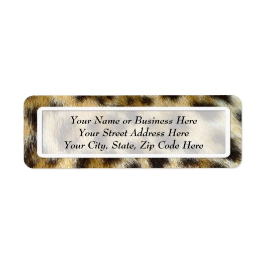 ヒョウ毛皮プリント差出人住所ラベル ラベル (正面)