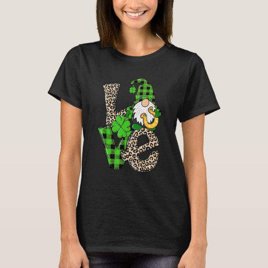 ヒョウ水牛プレイドグノミーSt patricks dayグノム Tシャツ (正面)