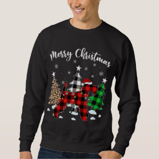 ヒョウ水牛プレイドワイヤキツネテリアドッグクリステム スウェットシャツ
