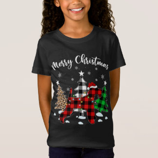 ヒョウ水牛プレイドワイヤキツネテリアドッグクリステム Tシャツ