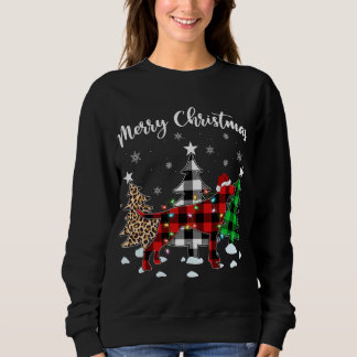 ヒョウ水牛プレイド英語ポインタードッグクリスマ スウェットシャツ