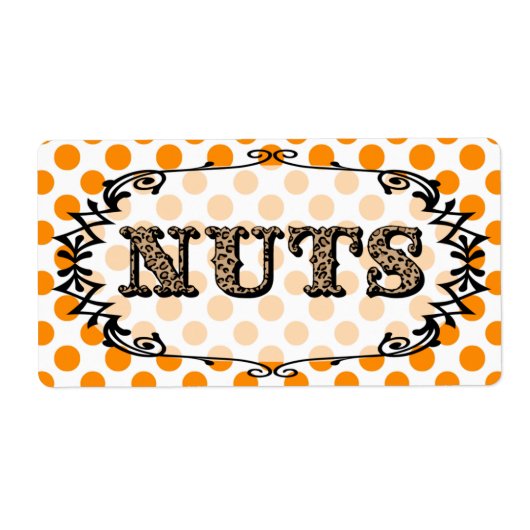 ヒョウ水玉模様ナッツ食品ラベル ラベル (正面)