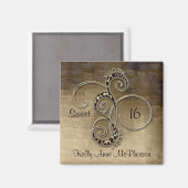 ヒョウ渦巻き甘い16角形マグネット マグネット (正面/裏面)