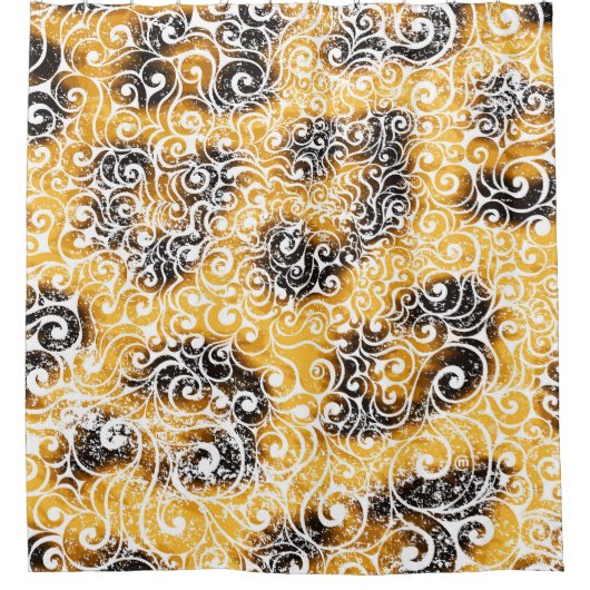 ヒョウ渦巻形の型 シャワーカーテン (正面)