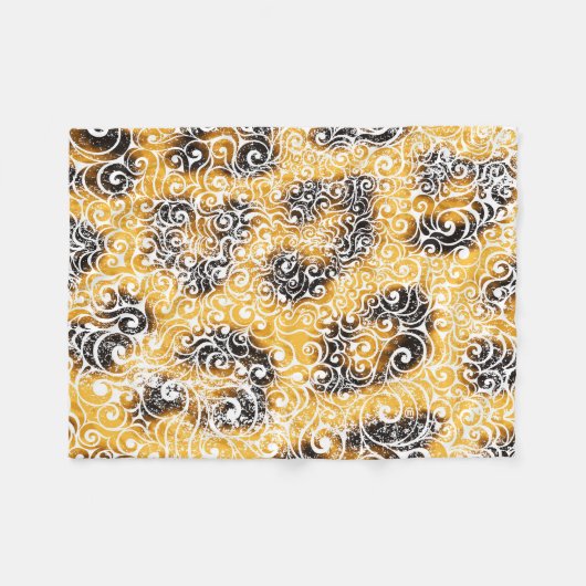 ヒョウ渦巻形の型 フリースブランケット (正面(横))