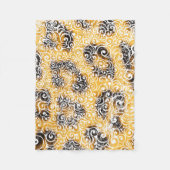 ヒョウ渦巻形の型 フリースブランケット (正面)