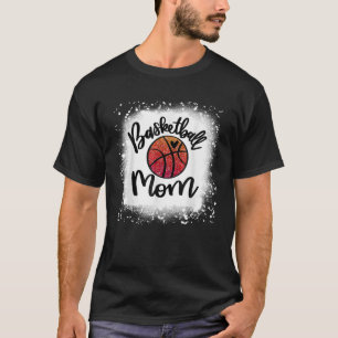 ヒョウ漂白バスケットボールママ試合日 Tシャツ