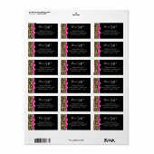 ヒョウ熱ピンクボウその女の子サファリ赤ちゃんシャワー ラベル (フルシート)