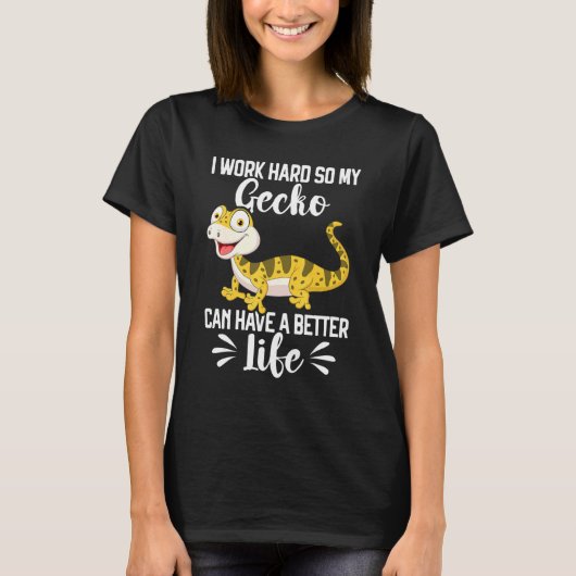 ヒョウ爬虫類カワイトリザードペットゲッコ形器 Tシャツ (正面)