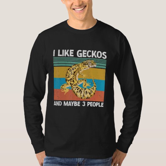 ヒョウ爬虫類カワイトリザードペットゲッコ形器 Tシャツ (正面)