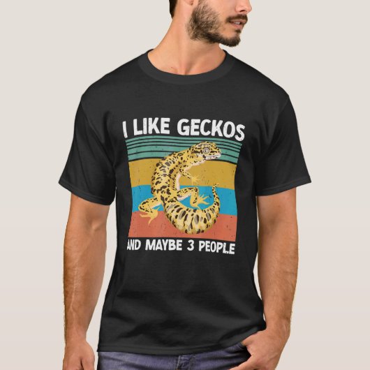 ヒョウ爬虫類カワイトリザードペットゲッコ形器 Tシャツ (正面)