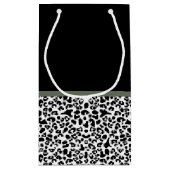 ヒョウ版動物模様ダークグリーン弓 スモールペーパーバッグ (裏面)