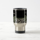 ヒョウ版動物模様ダークグリーン弓 トラベルマグ (中央)