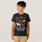 ヒョウ犬ドッグピザ愛好家クリスマスバード Tシャツ (正面フル)