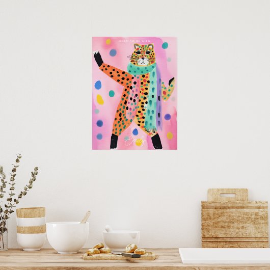 ヒョウ生まれは野生の子供の部屋のポスター ポスター (キッチン)