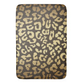 ヒョウ生獣皮プリントモダングラム金ゴールド バスマット (正面縦)