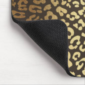 ヒョウ生獣皮プリントモダングラム金ゴールド マウスパッド (コーナー)