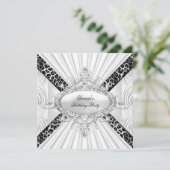 ヒョウ白ダイヤモンドブラックバースデーパーティー 招待状 (スタンド正面)