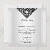 ヒョウ白ダイヤモンドブラックバースデーパーティー 招待状 (裏面)