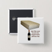 ヒョウ皮のピルボックスの帽子ボタン 缶バッジ (正面&裏面)