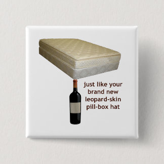 ヒョウ皮のピルボックスの帽子ボタン 缶バッジ