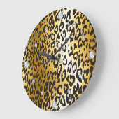 ヒョウ皮の壁時計 ラージ壁時計 (傾斜)