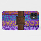 ヒョウ皮ウッドブラウンレザールック Case-Mate iPhoneケース (裏面(横))