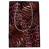 ヒョウ皮トレンディー ミディアムペーパーバッグ (正面)