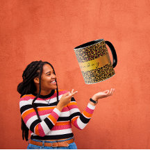 ヒョウ皮ブラックハニーストライプ金ゴールド名コーヒー