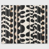 ヒョウ皮ベージュモダン模様 ラッピングペーパー (フラット)