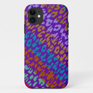 ヒョウ皮数々の色のストライプパターン4 iPhone 11 ケース